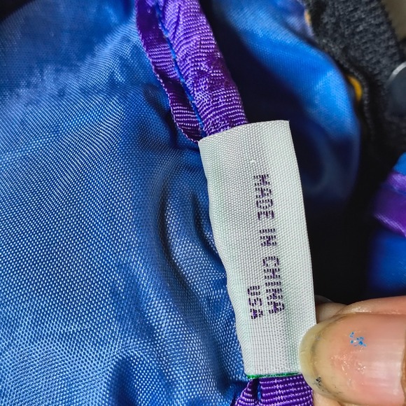 Vintage United Colors Of Benetton Backpack Black Embroidered Quilted 80s 90s Bag - Picture 9 of 13